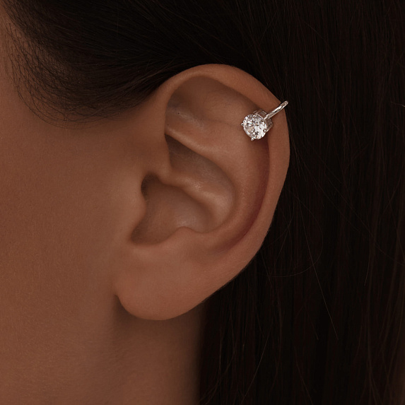 Серебряный кафф с фианитом Miestilo