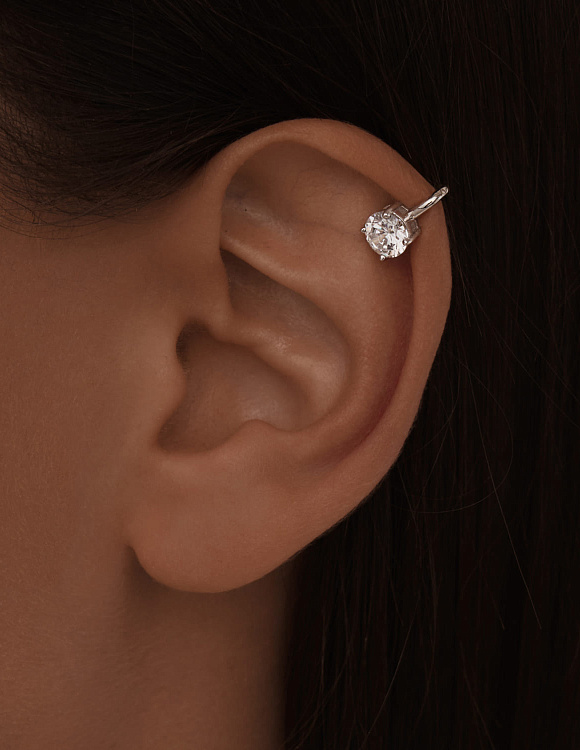 Серебряный кафф с фианитом Miestilo