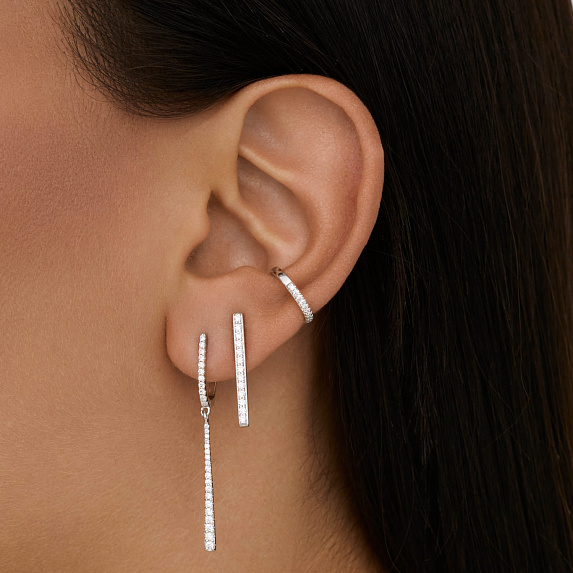 Серьги серебро 925 длинные серебряные с подвеской палочки Miestilo