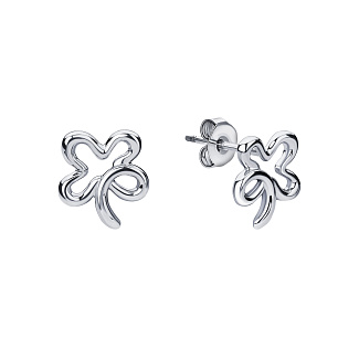 Серебряные серьги гвоздики клевер Miestilo