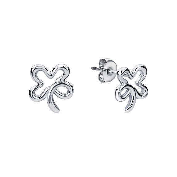 Серебряные серьги гвоздики клевер Miestilo
