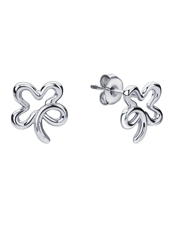 Серебряные серьги гвоздики клевер Miestilo