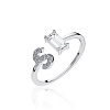 Серебряное кольцо с буквой S с фианитами MIESTILO Miestilo