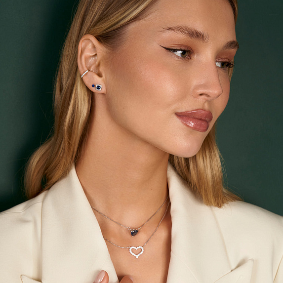 Серьги серебро 925 серебряные гвоздики с камнями Miestilo