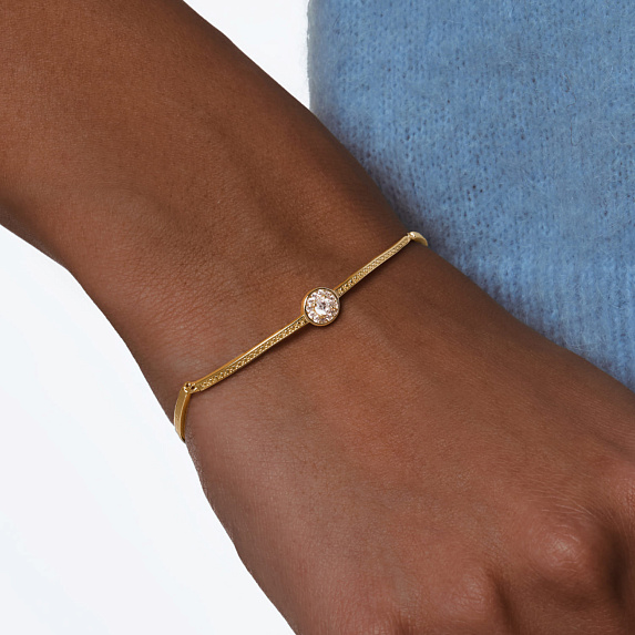 Браслет на руку серебро 925 круглый ювелирный жесткий в позолоте Miestilo