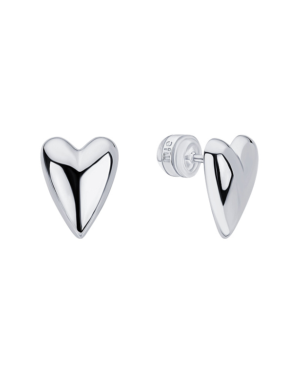 Серебряные серьги сердце Miestilo