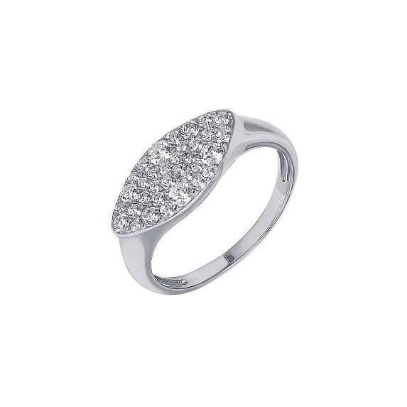 Серебряное кольцо с россыпью фианитов Miestilo