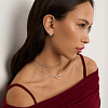 Серебряные серьги-кольца с фианитами Miestilo