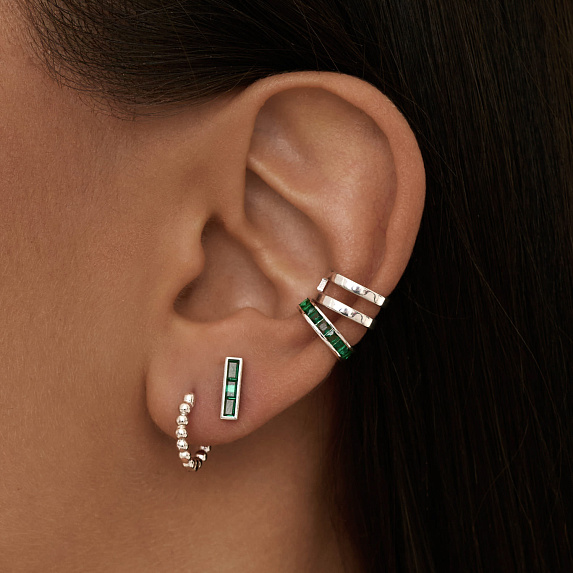 Серьги серебро 925 гвоздики серебряные прямоугольные Miestilo