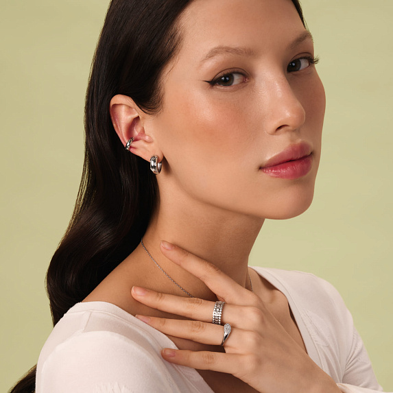 Серьги кольца серебро 925 серебряные круглые конго Miestilo