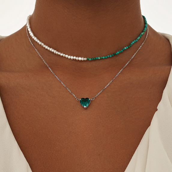 Подвеска сердце серебро 925 на шею Miestilo