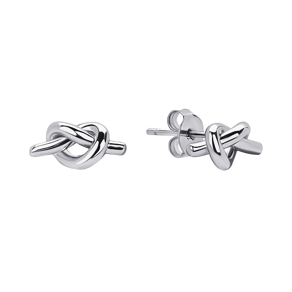 Серебряные серьги гвоздики в форме узла Miestilo