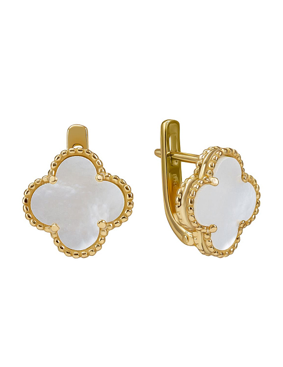 Серьги серебро 925 серебряные van cleef клевер Miestilo  2