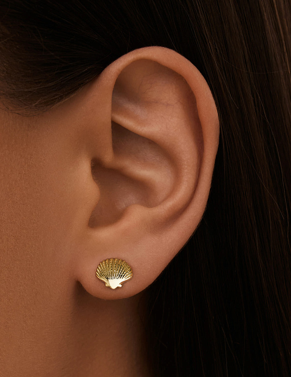 Пусеты в виде миниатюрных ракушек Miestilo