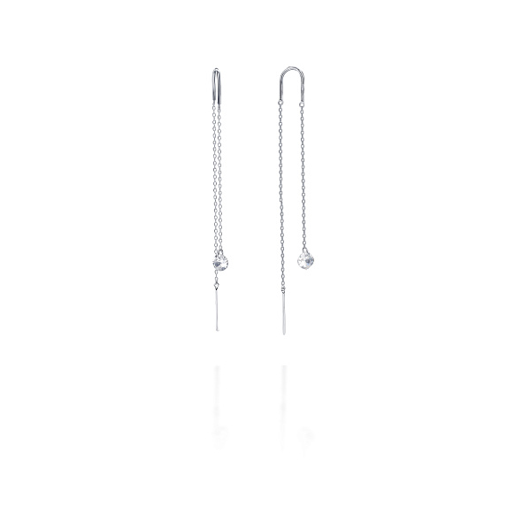Серьги серебро 925 протяжки длинные Miestilo