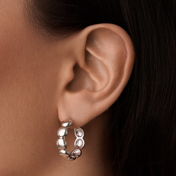 Серьги серебро 925 серебряные гвоздики женские кольца Miestilo