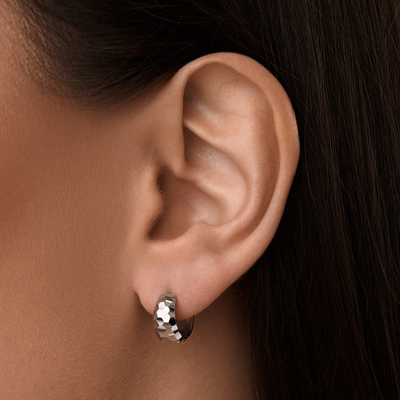 Серебряные серьги диско Miestilo