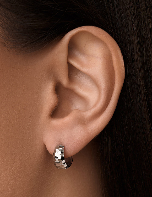 Серебряные серьги диско Miestilo