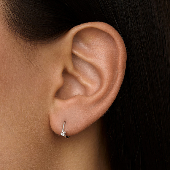 Моносерьга серебро 925 серьга кольцо серебряная одиночная Miestilo