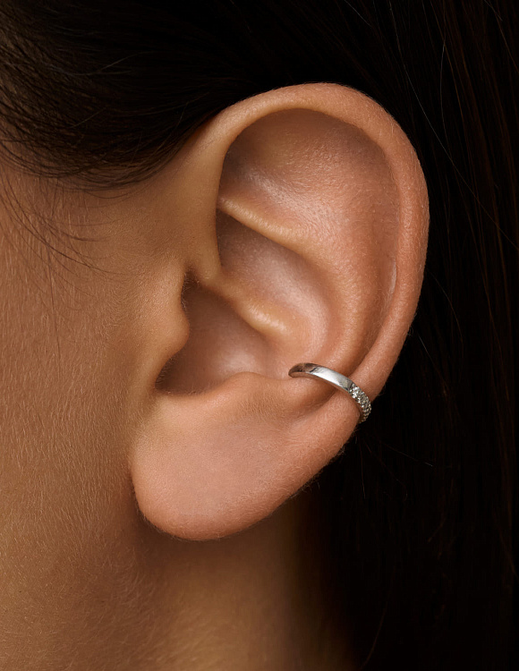 Серьга кафф серебро 925 моносерьга серебряная одиночная Miestilo