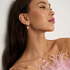 Серебряное колье с подвеской из натурального лунного камня и фианитов Miestilo