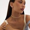 Серебряные пусеты с розовыми  фианитами  Miestilo