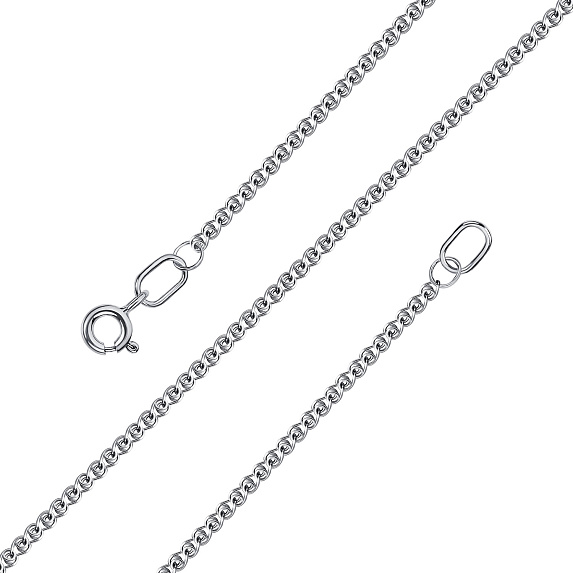 Серебряная цепь родированная Лав граненый ширина плетения 2 мм D проволоки 0,3 мм Miestilo