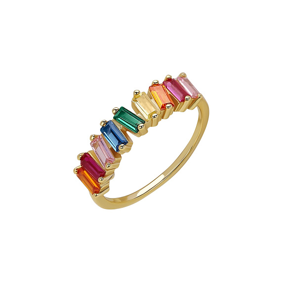 Серебряное кольцо с фианитами багет Miestilo