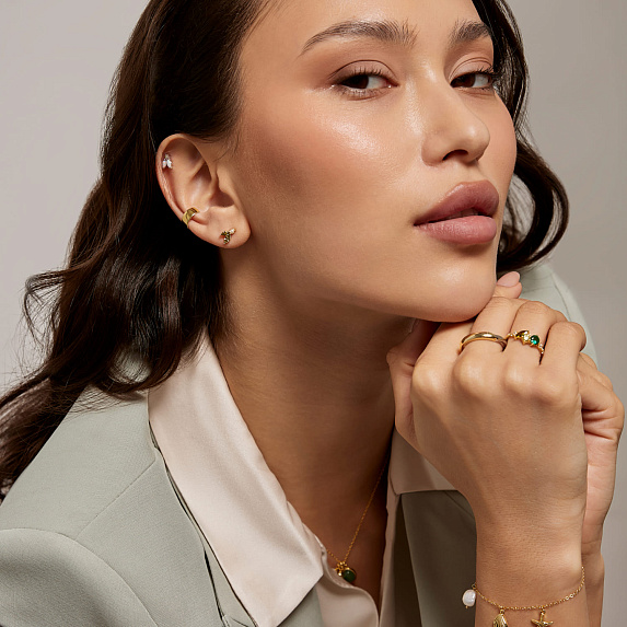 Серебряные серьги с фианитами Miestilo