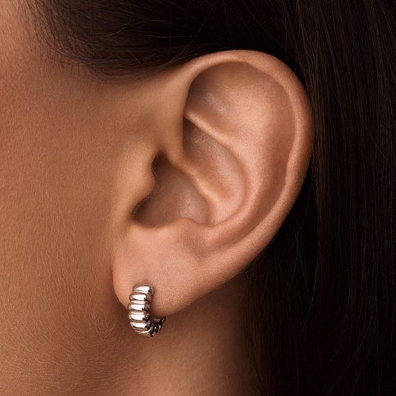 Серьги конго серебро 925 серебряные дутые Miestilo