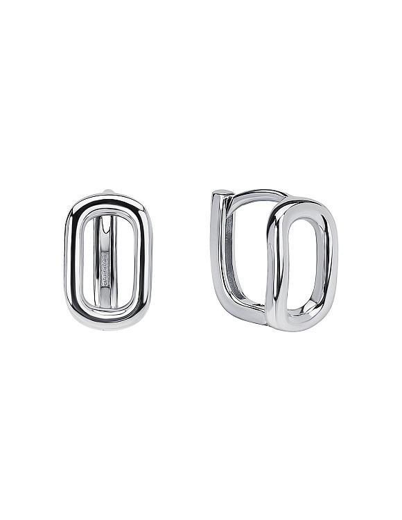 Серьги серебро 925 серебряные овал Miestilo  2