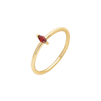 Серебряное кольцо позолоченное с фианитом в огранке маркиз Miestilo