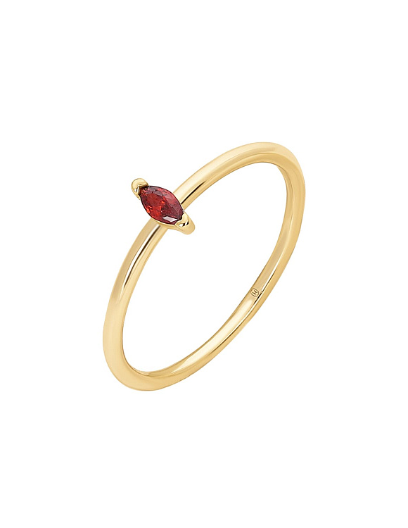 Серебряное кольцо позолоченное с фианитом в огранке маркиз Miestilo  2