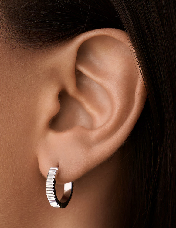 Серьги конго серебро 925 серебряные женские кольца Miestilo