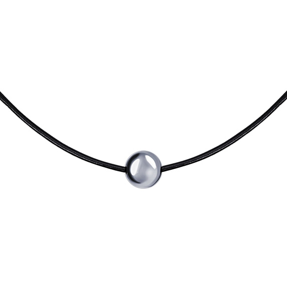 Серебрянная подвеска в виде шара на шнурке Miestilo