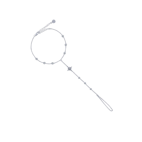 Слейв браслет серебро 925 серебряный на руку с кольцом Miestilo