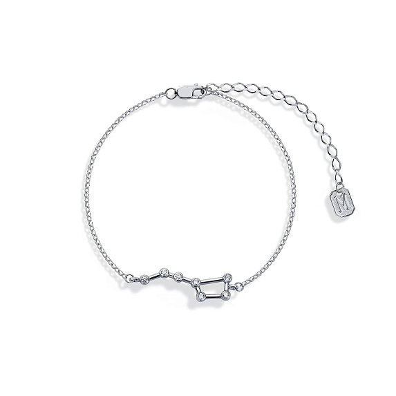 Серебряный браслет с созвездием Большая медведица и фианитами Miestilo