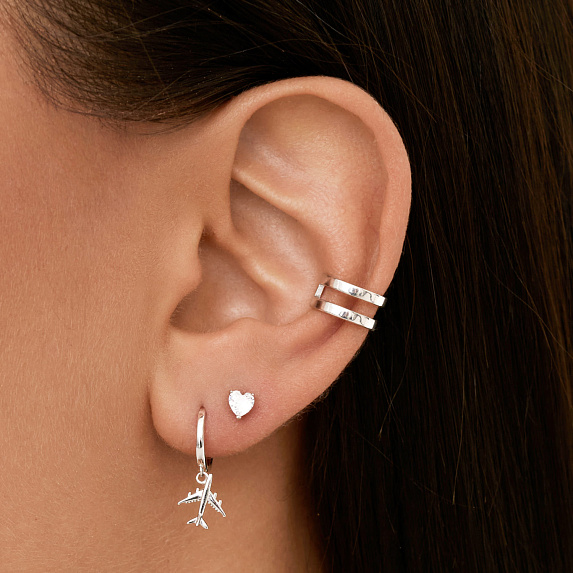 Серьги серебро 925 серебряные гвоздики сердечки Miestilo
