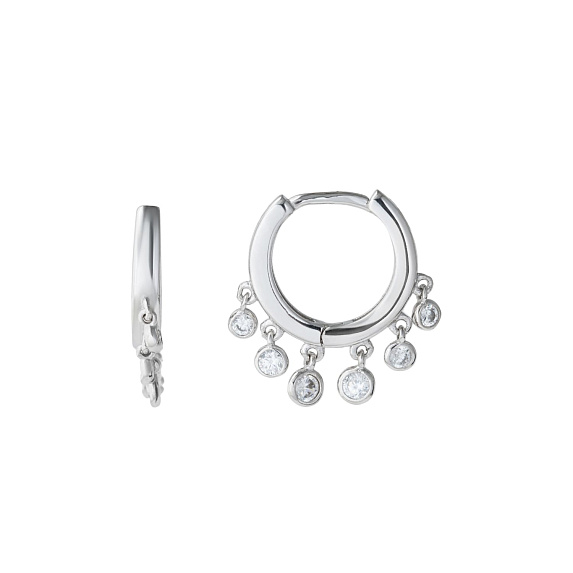 Серьги конго серебро 925 серебряные кольца с камнями Miestilo