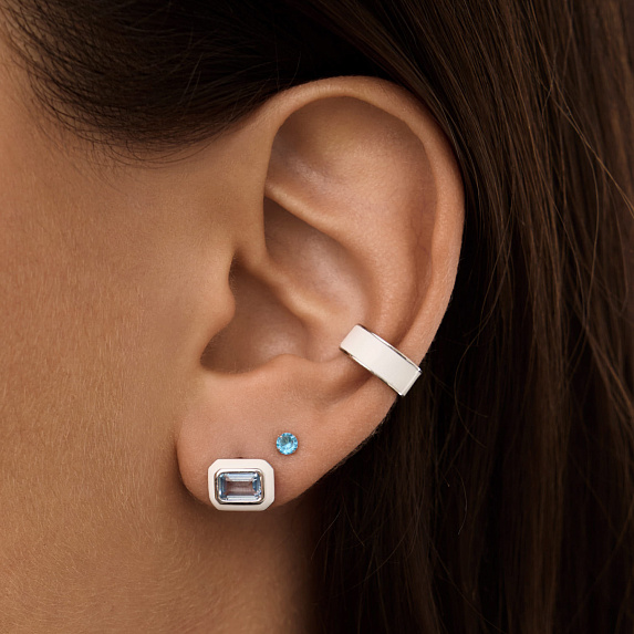 Серьги серебро 925 серебряные гвоздики с фианитами Miestilo