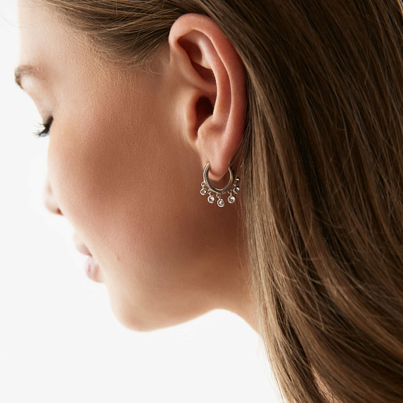 Серьги конго серебро 925 серебряные кольца с камнями Miestilo