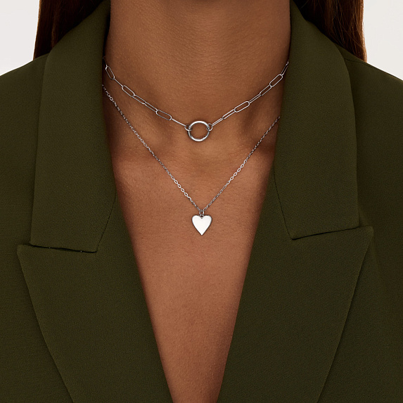 Подвеска сердце серебро 925 на шею Miestilo