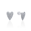 Серебряные серьги сердце с фианитами MIESTILO  Miestilo