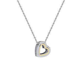 Подвеска сердце серебро 925 на шею с цепочкой Miestilo