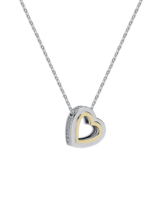 Подвеска сердце серебро 925 на шею с цепочкой Miestilo  2