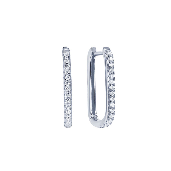 Серебряные серьги с фианитами Miestilo