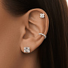 Серьги пусеты 8*8  Белыми фианитами Miestilo