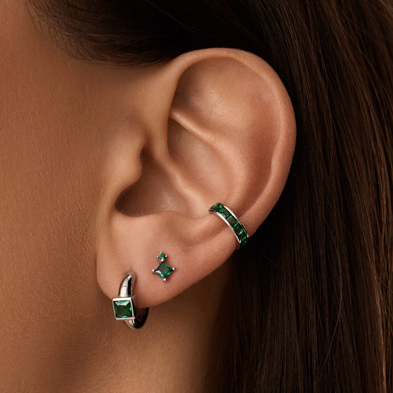 Серьга кафф серебро 925 моносерьга серебряная одиночная Miestilo