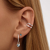Серьги серебро 925 серебряные кольца голубые сердечки Miestilo