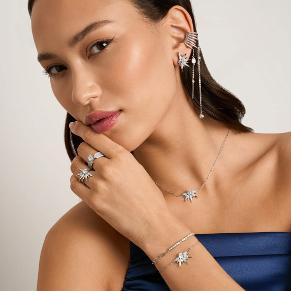 Серебряное колье с фианитами Miestilo